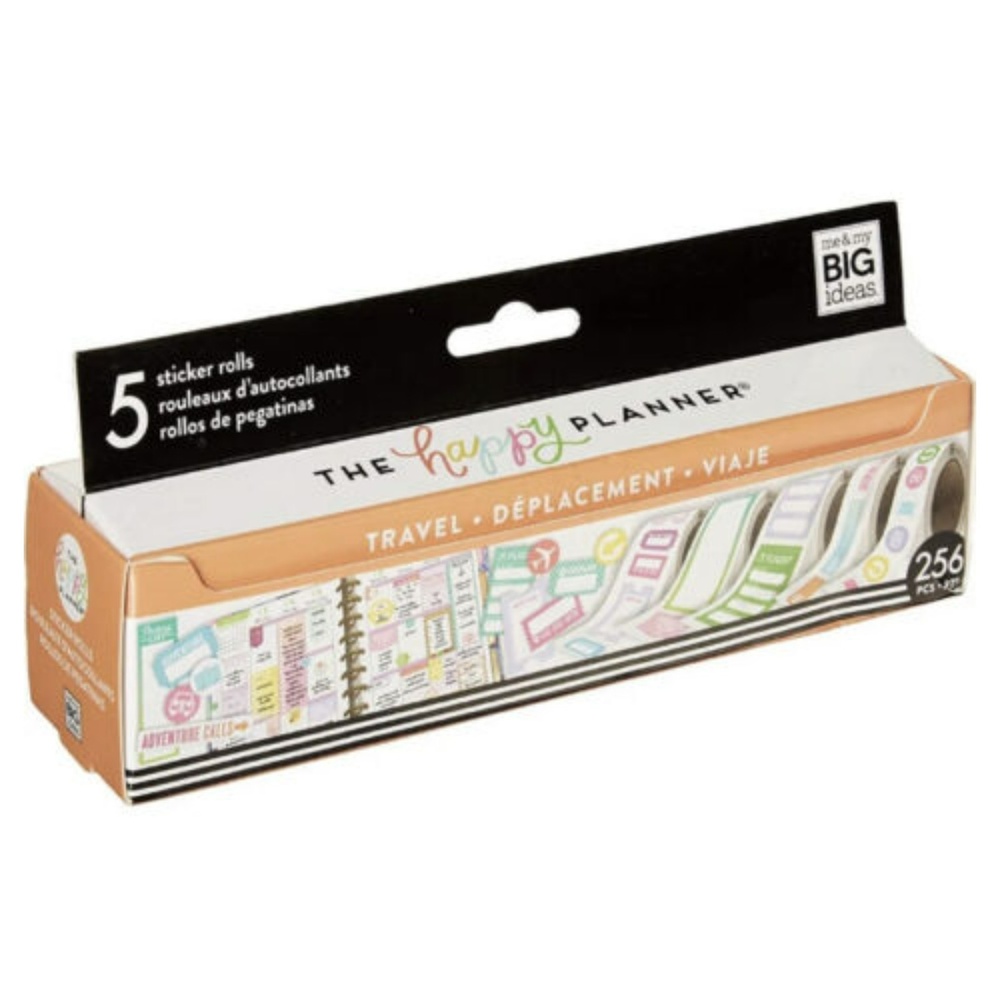 The Happy Planner Travel Stickers 5 Rolls 256 Pieces Brand New B23